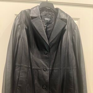 Women BGSD Black Lambskin Leather Jacket BlazerSz 20/22 Excellent Condition 2X